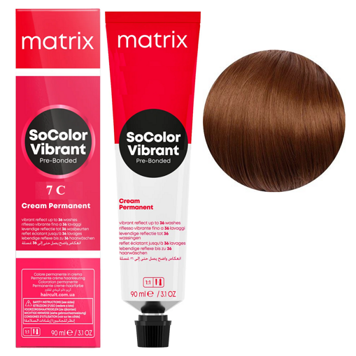 7C блондин мідний  Крем-фарба для волосся, 90 мл SoColor  Pre-Bonded  MATRIX (оновлений дизайн)